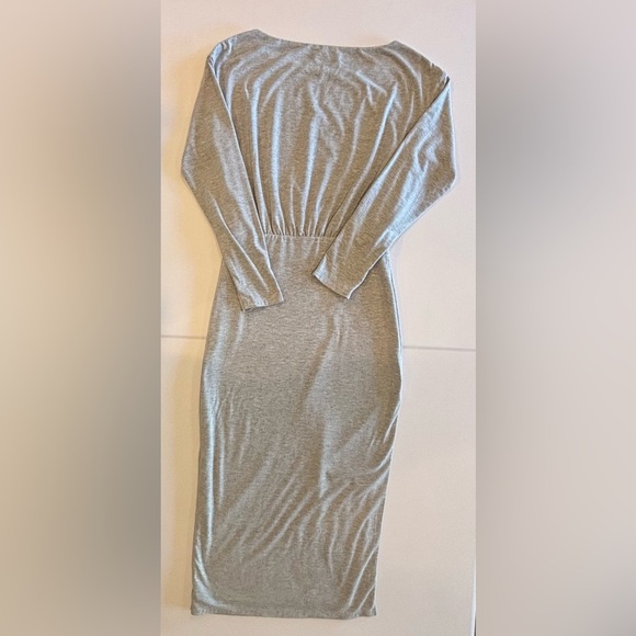 LOVERS + FRIENDS Grey Long Sleeve Bodycon Women’s Dress with Slit Size Small - Picture 3 of 15